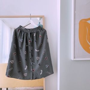Zara Gingham Midi Skirt
